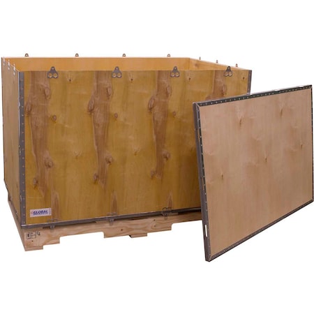Global Industrial 47.25 in x 29.25 in x 29.5 in 6 Panel Shipping Crate, Brown, Plywood B2352216